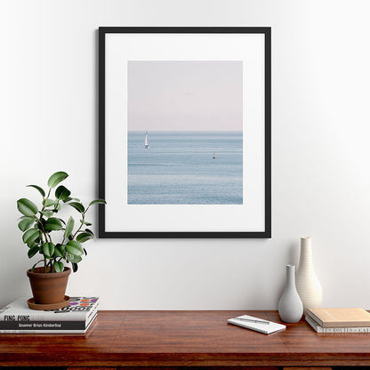 Ocean - Sail boat in calm sea - travel photography Framed Art Print Gallery Image 35