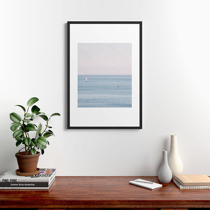 Ocean - Sail boat in calm sea - travel photography Framed Art Print Gallery Image 6