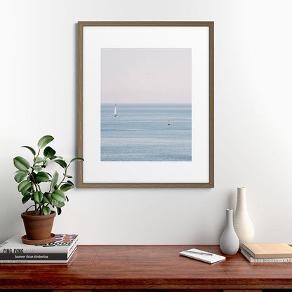 Ocean - Sail boat in calm sea - travel photography Framed Art Print Gallery Image 42