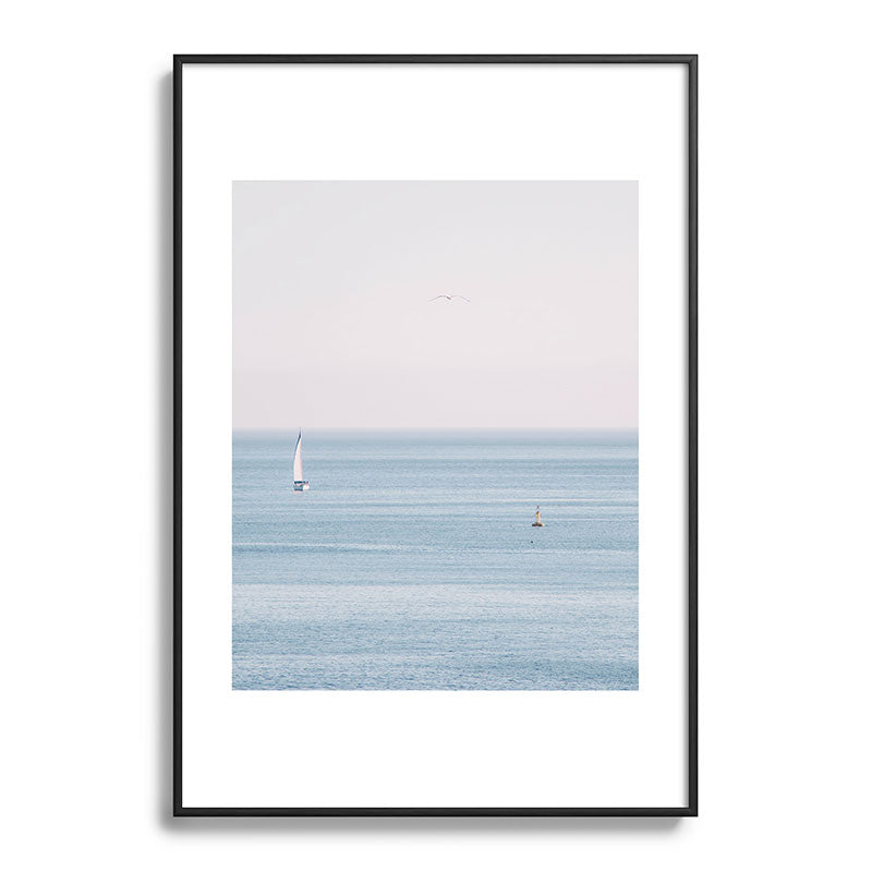 Ocean - Sail boat in calm sea - travel photography Framed Art Print Gallery Image 83