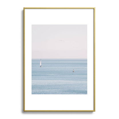 Ocean - Sail boat in calm sea - travel photography Framed Art Print Gallery Image 90