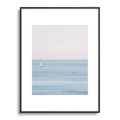 Ocean - Sail boat in calm sea - travel photography Framed Art Print Gallery Image 84