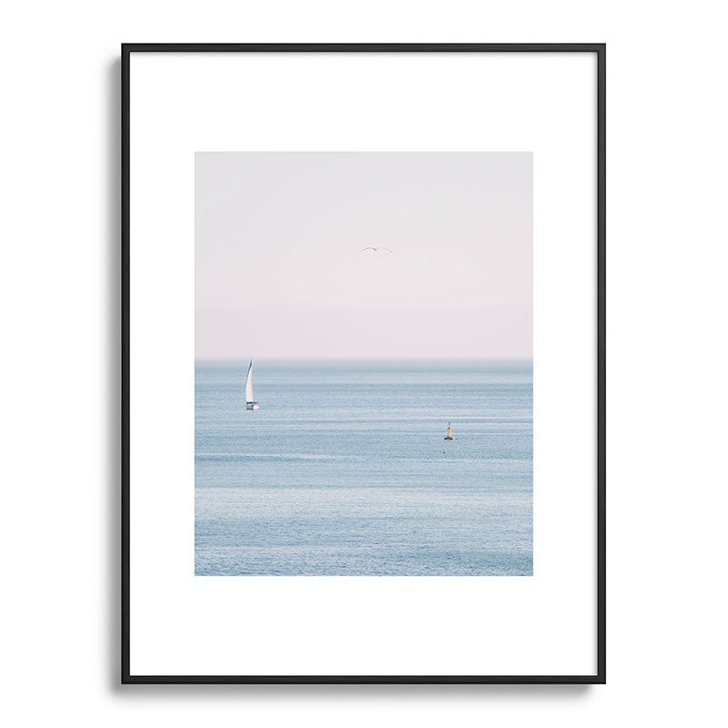 Ocean - Sail boat in calm sea - travel photography Framed Art Print Gallery Image 85