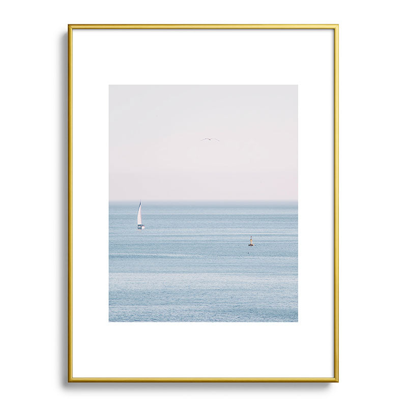Ocean - Sail boat in calm sea - travel photography Framed Art Print Gallery Image 91