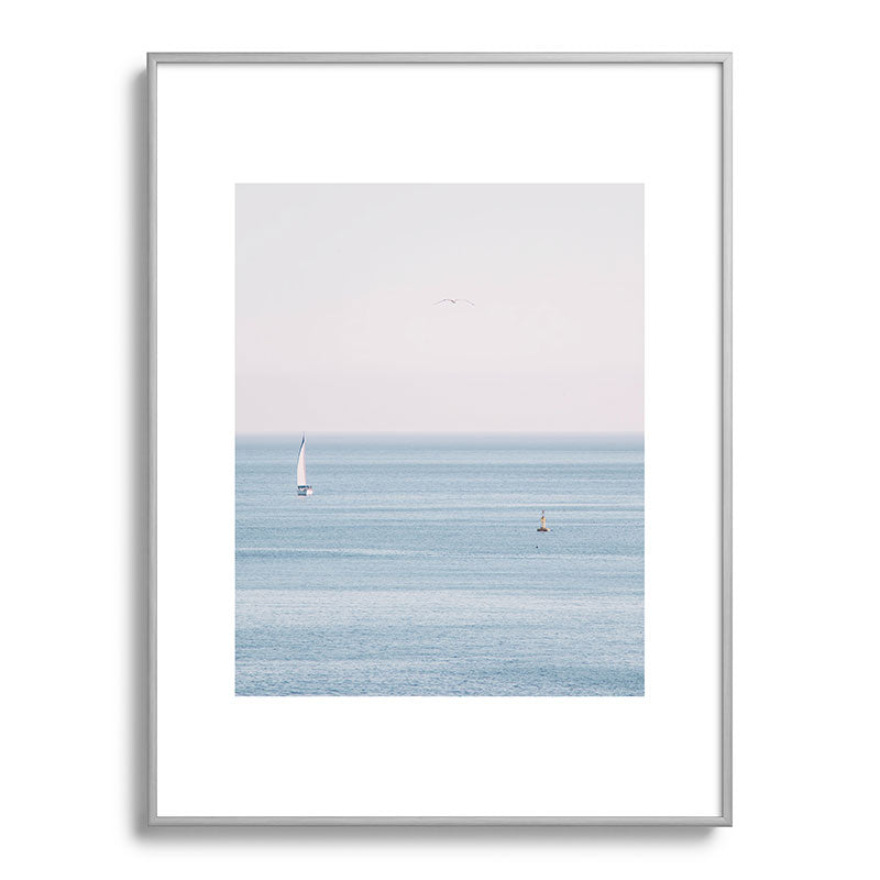 Ocean - Sail boat in calm sea - travel photography Framed Art Print Gallery Image 98