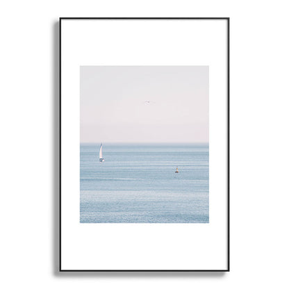 Ocean - Sail boat in calm sea - travel photography Framed Art Print Gallery Image 87
