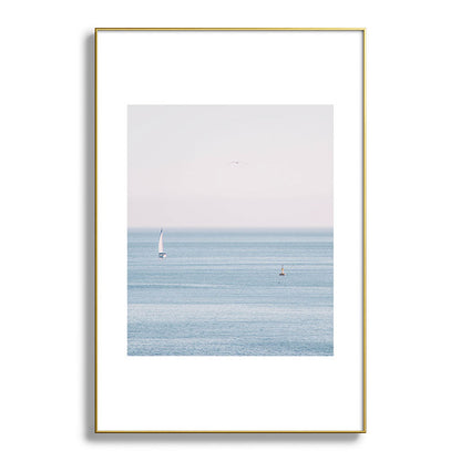 Ocean - Sail boat in calm sea - travel photography Framed Art Print Gallery Image 93