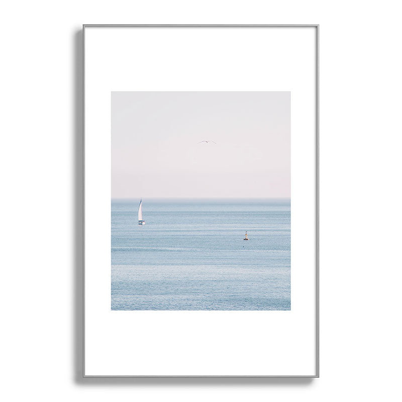 Ocean - Sail boat in calm sea - travel photography Framed Art Print Gallery Image 101