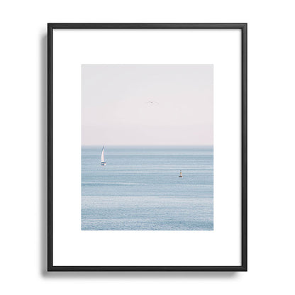 Ocean - Sail boat in calm sea - travel photography Framed Art Print Gallery Image 81