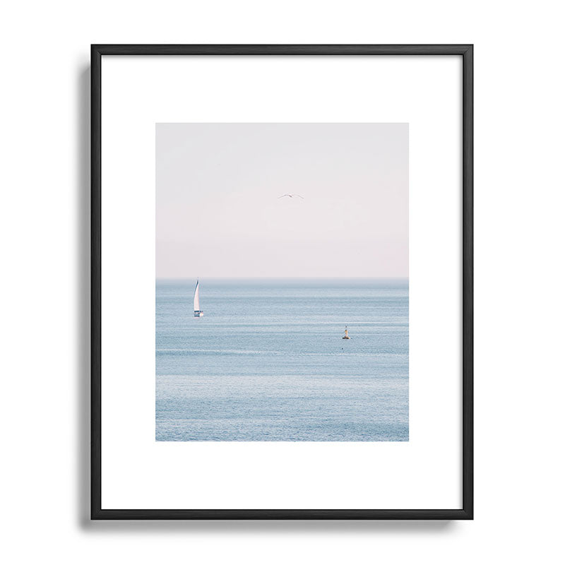 Ocean - Sail boat in calm sea - travel photography Framed Art Print Gallery Image 82
