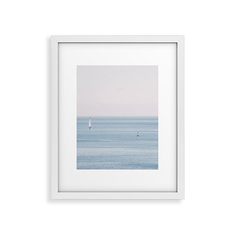 Ocean - Sail boat in calm sea - travel photography Framed Art Print Gallery Image 23