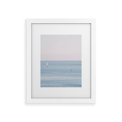 Ocean - Sail boat in calm sea - travel photography Framed Art Print Gallery Image 53