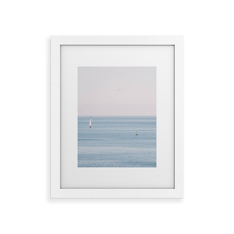 Ocean - Sail boat in calm sea - travel photography Framed Art Print Gallery Image 51