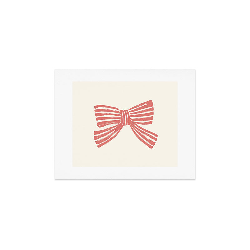 Pink Stripe Bow Ribbon Art Print Gallery Image 3
