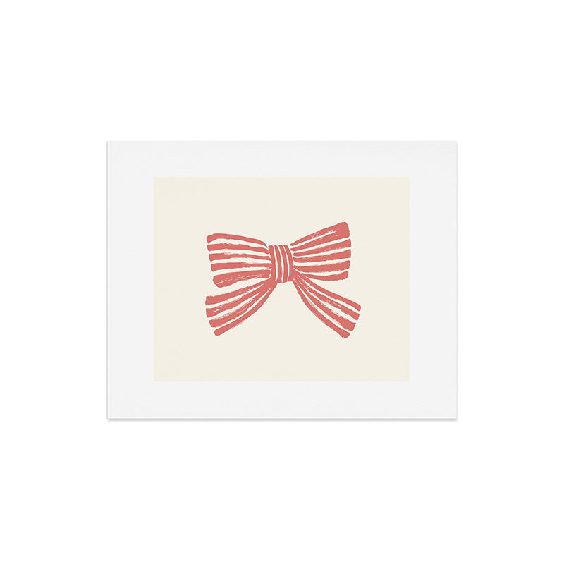 Pink Stripe Bow Ribbon Art Print Gallery Image 4