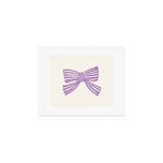 Violet Stripe Bow Ribbon Art Print Gallery Image 1