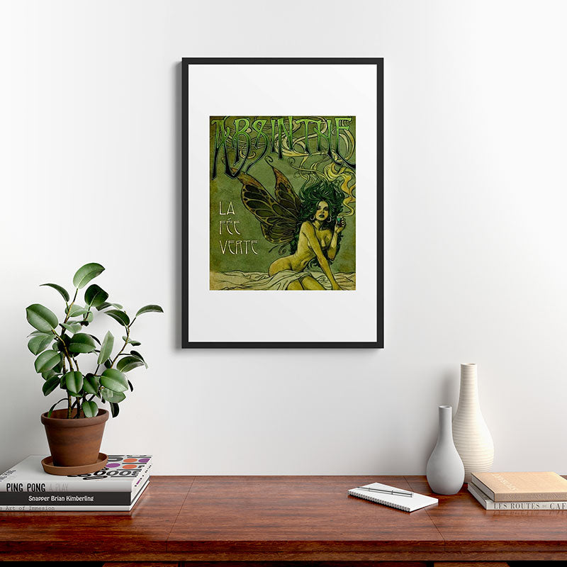 Vintage Parisian Green Fairy Absinthe Alcoholic Aperitif Advertisement Poster Framed Art Print Gallery Image 8