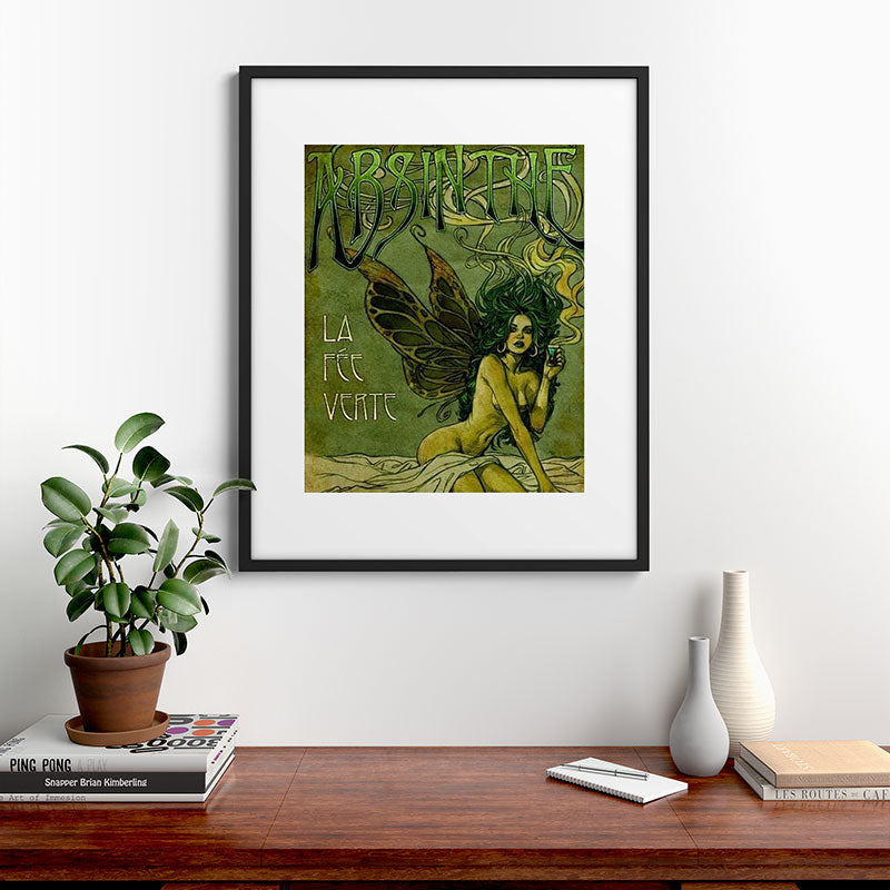 Vintage Parisian Green Fairy Absinthe Alcoholic Aperitif Advertisement Poster Framed Art Print Gallery Image 9