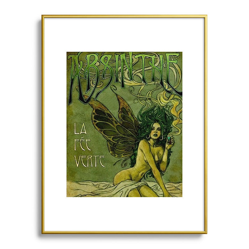 Vintage Parisian Green Fairy Absinthe Alcoholic Aperitif Advertisement Poster Framed Art Print Gallery Image 124