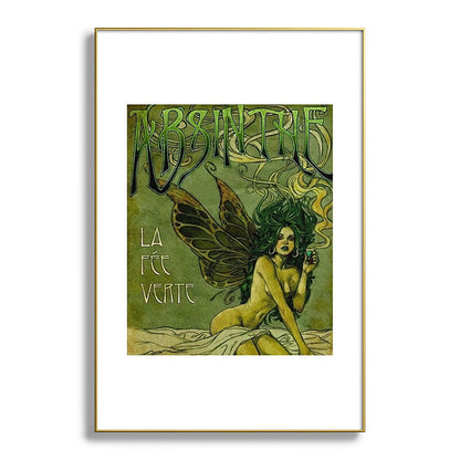 Vintage Parisian Green Fairy Absinthe Alcoholic Aperitif Advertisement Poster Framed Art Print Gallery Image 128
