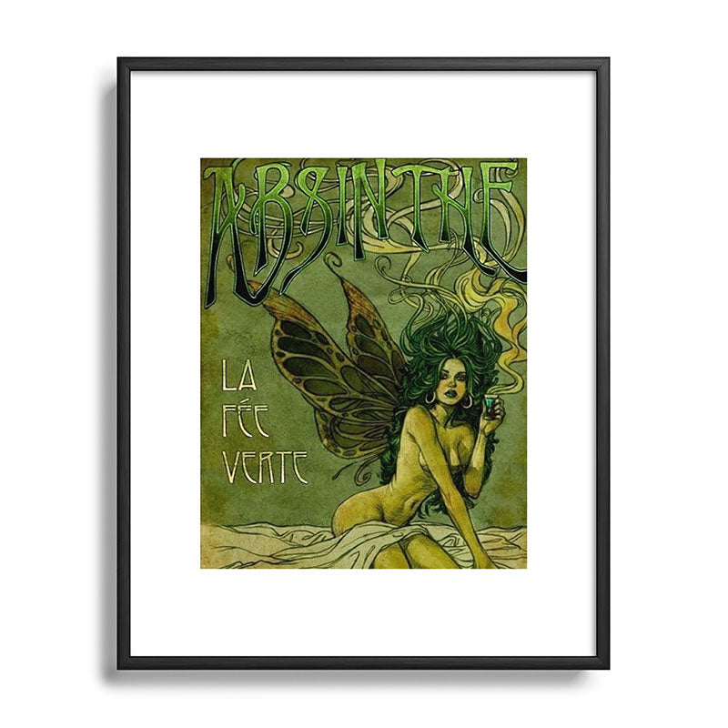 Vintage Parisian Green Fairy Absinthe Alcoholic Aperitif Advertisement Poster Framed Art Print Gallery Image 112
