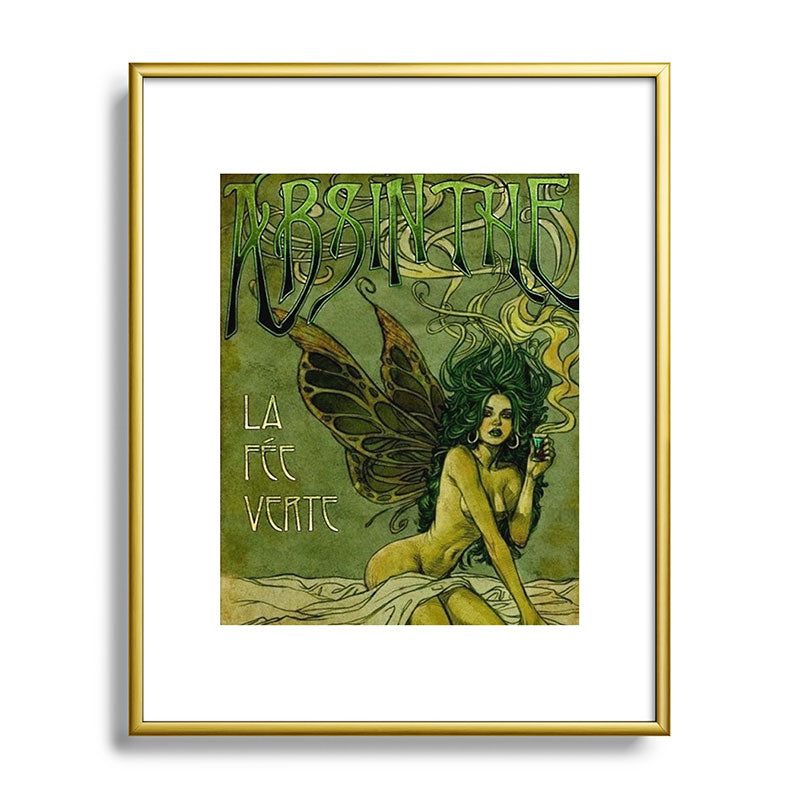 Vintage Parisian Green Fairy Absinthe Alcoholic Aperitif Advertisement Poster Framed Art Print Gallery Image 120