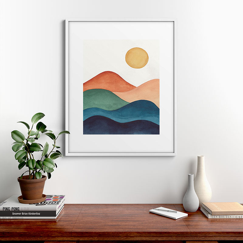 Colorful Abstract Mountains Framed Art Print Gallery Image 39