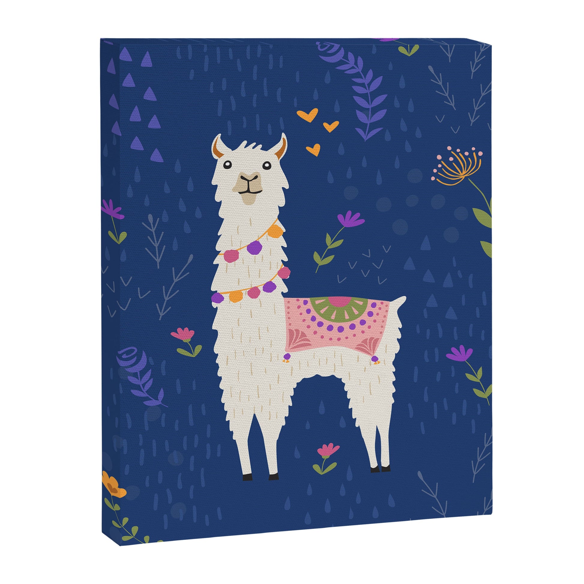 Llama on Blue Canvas Print Gallery Image 3