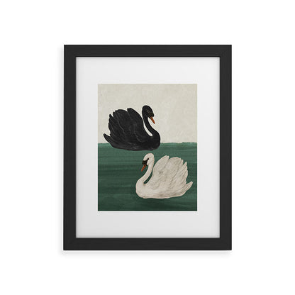 Black Swan White Swan Framed Art Print Gallery Image 18