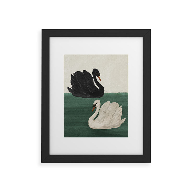 Black Swan White Swan Framed Art Print Gallery Image 19