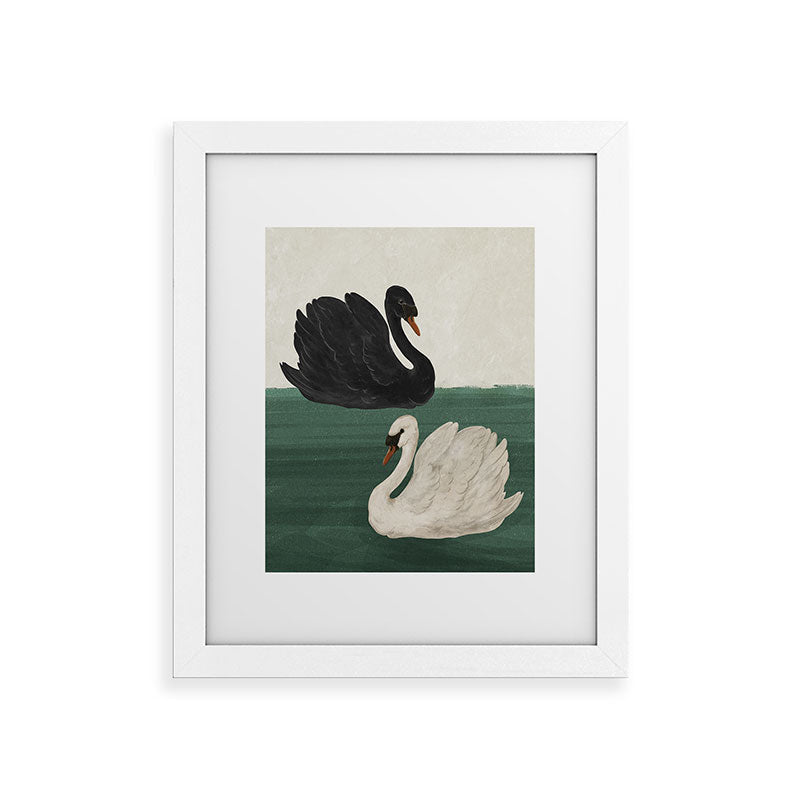 Black Swan White Swan Framed Art Print Gallery Image 30
