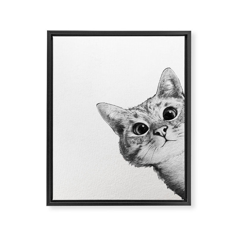 sneaky cat Framed Canvas Print Gallery Image 8