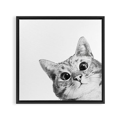 sneaky cat Framed Canvas Print Gallery Image 2