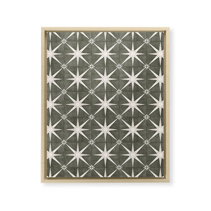 arlo star tile - olive Framed Canvas Print Gallery Image 23
