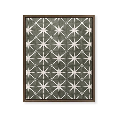 arlo star tile - olive Framed Canvas Print Gallery Image 10