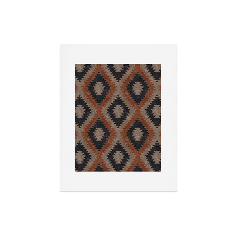 aztec neutrals - inkwell & taupe Art Print Gallery Image 3