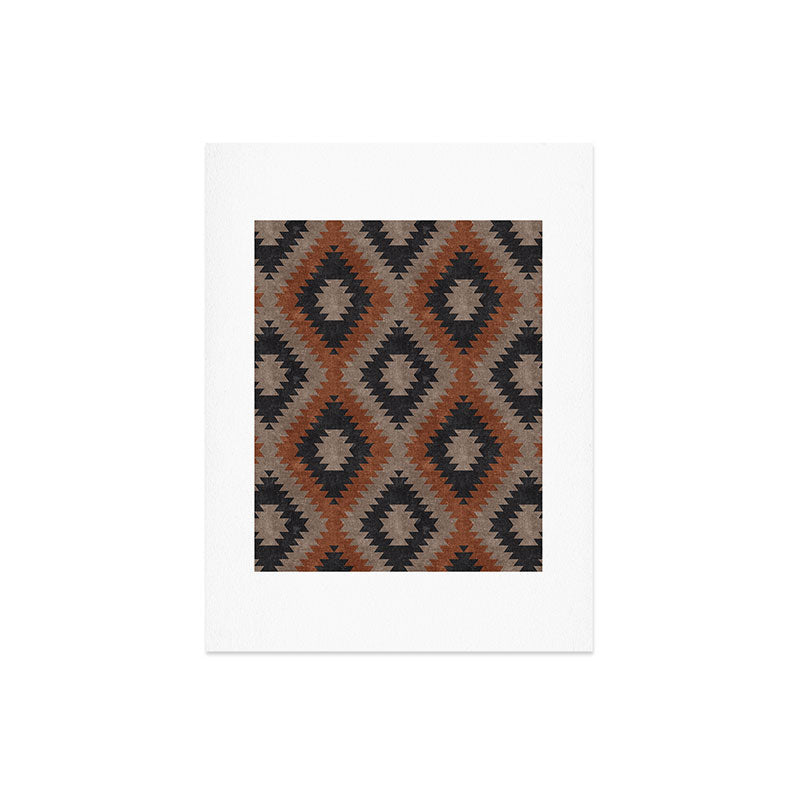 aztec neutrals - inkwell & taupe Art Print Gallery Image 4