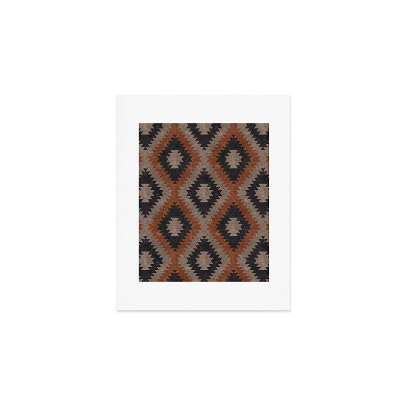 aztec neutrals - inkwell & taupe Art Print Gallery Image 1