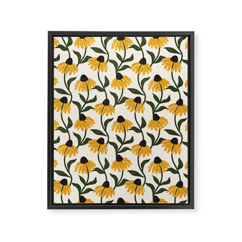 coneflowers - cream Framed Canvas Print Gallery Image 4