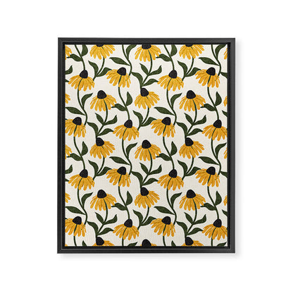coneflowers - cream Framed Canvas Print Gallery Image 5