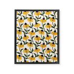 coneflowers - cream Framed Canvas Print Gallery Image 1