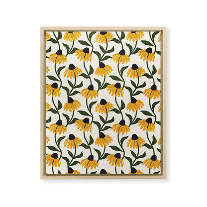 coneflowers - cream Framed Canvas Print Gallery Image 26