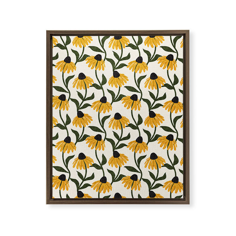 coneflowers - cream Framed Canvas Print Gallery Image 14
