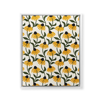 coneflowers - cream Framed Canvas Print Gallery Image 28
