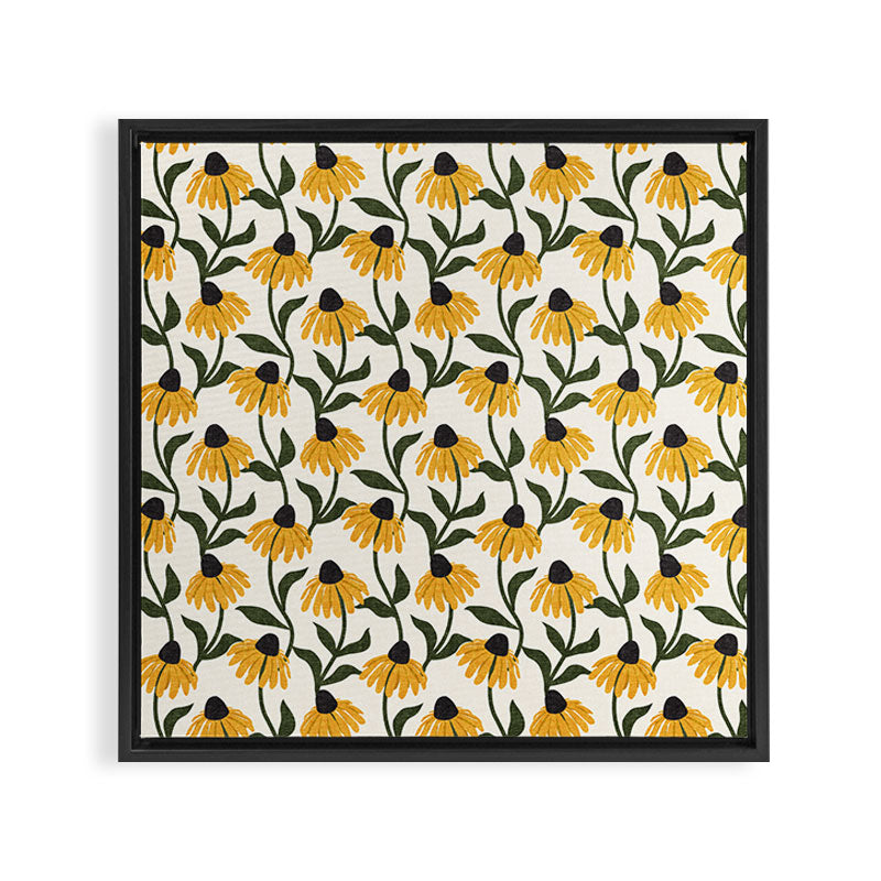 coneflowers - cream Framed Canvas Print Gallery Image 6