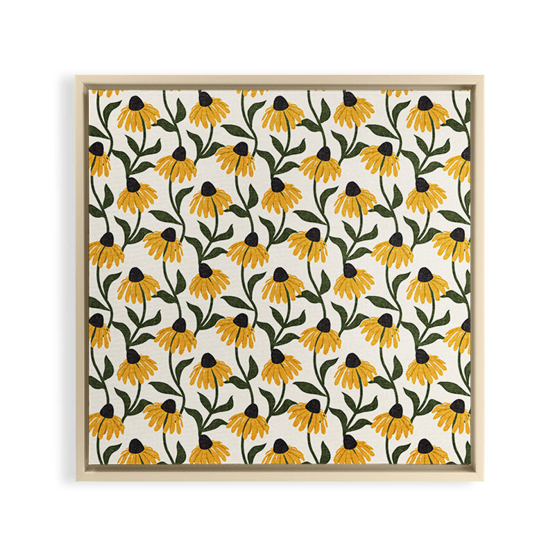 coneflowers - cream Framed Canvas Print Gallery Image 24