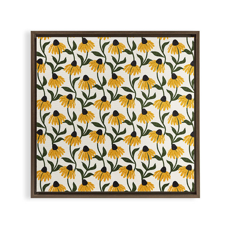 coneflowers - cream Framed Canvas Print Gallery Image 15