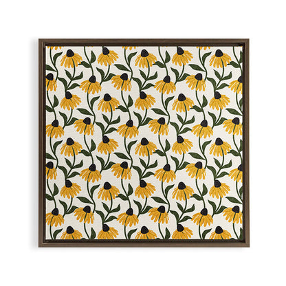coneflowers - cream Framed Canvas Print Gallery Image 15