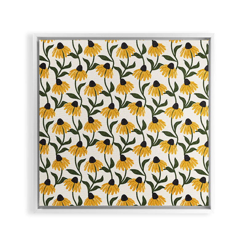 coneflowers - cream Framed Canvas Print Gallery Image 29