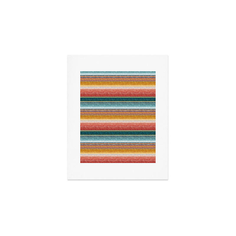 serape southwest stripe - orange & teal Art Print Gallery Image 1
